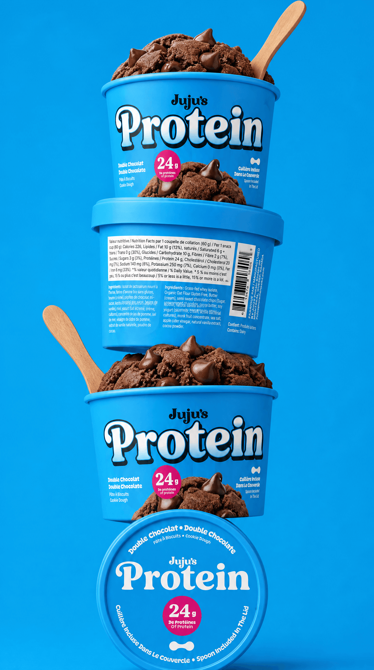 Mélangé à un smoothie protéiné au chocolat